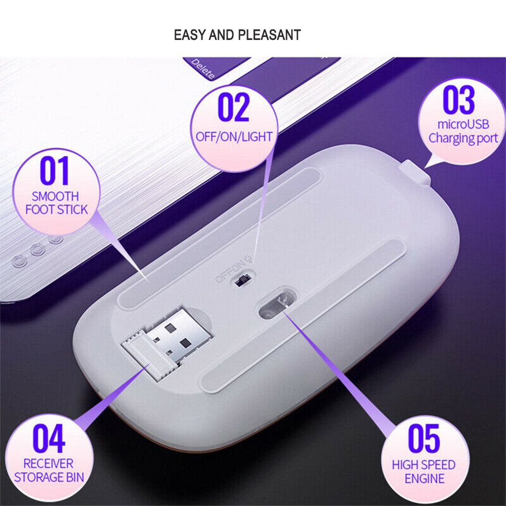 LED Wireless Bluetooth Silent Ergonomic Gaming Mouse-USB Charging_9