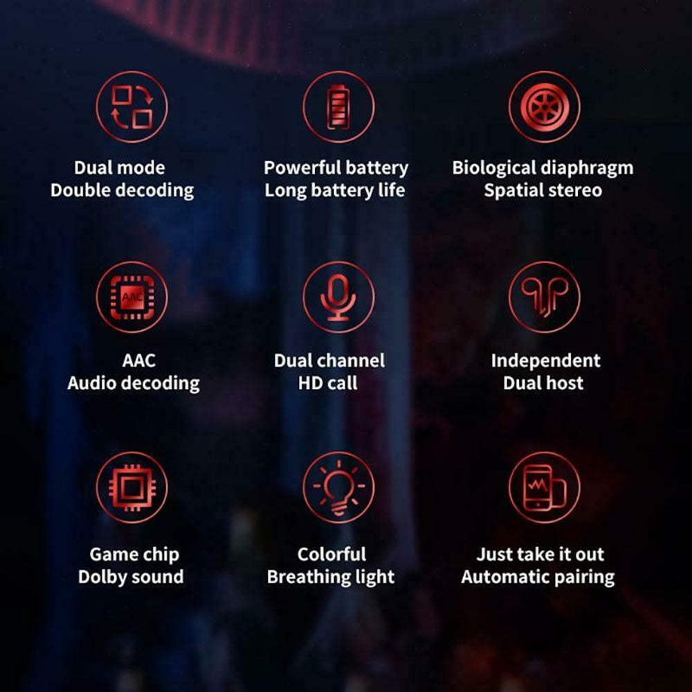 TWS Wireless Gaming Bluetooth Headphones with USB Charging Box_8