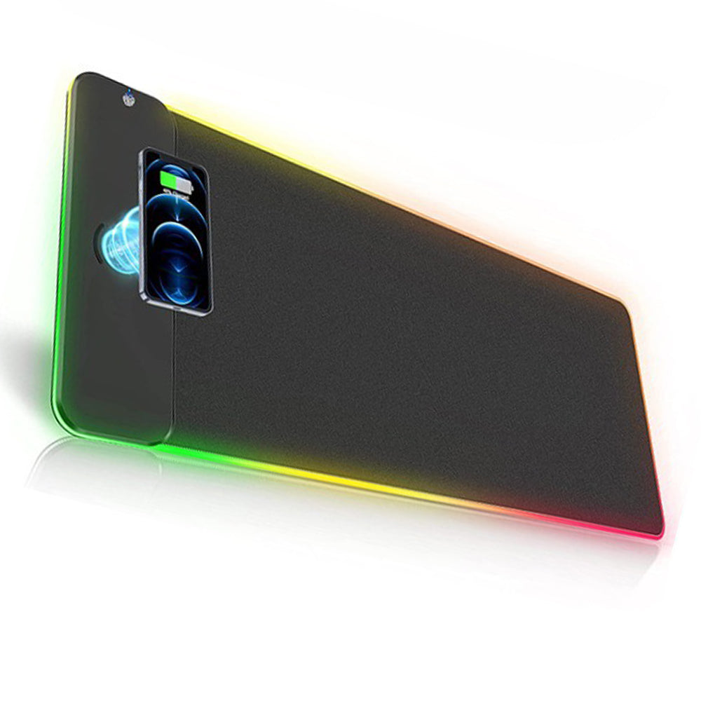 RGB Gaming Mouse Pad with 15W Fast Wireless Charging for Home & Office - USB Plugged In_1